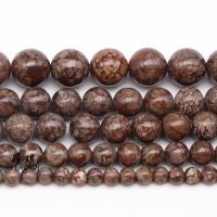 Sneeuwvlok Obsidiaan Beads, Ronde, gepolijst, DIY, rood, Per verkocht 38 cm Strand