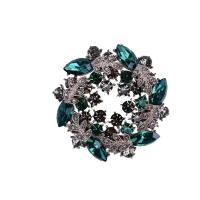 Cubic Zirconia Spilla, ottone, Fiore, placcato, Micro spianare cubic zirconia & per la donna, nessuno, assenza di nichel,piombo&cadmio, 36x36mm, Venduto da PC