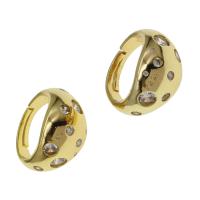 Kubieke Circonia Micro Pave Brass Ring, Messing, Verstelbare & micro pave zirconia & voor vrouw, gouden, 25x25x5mm, Verkocht door PC