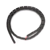 Perles hématite magnétique, rectangle, poli, DIY, noire, Vendu par 38 cm brin