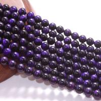 Natural Tiger Eye Beads Round polished DIY purple Sold Per 38 cm Strand