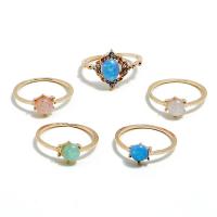 Sinc Alloy Ring Set, le Saorga+Opal, jewelry faisin & do bhean, dathanna measctha, Díolta De réir Socraigh