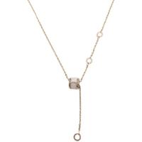 Collier d'acier titane, avec 1.97inch chaînes de rallonge, Placage de couleur d'or, bijoux de mode & pour femme & avec strass, 13mm, Longueur 16.54 pouce, Vendu par PC