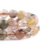 Natuurlijke Quartz sieraden kralen, Rutielkwarts, Ronde, gepolijst, DIY, gemengde kleuren, Per verkocht 38 cm Strand