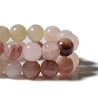 Jade kralen, Perzische Jade, Ronde, gepolijst, DIY, roze, Per verkocht 38 cm Strand