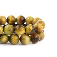 Tiger Eye Beads, Runde, poleret, du kan DIY, blandede farver, Solgt Per 38 cm Strand