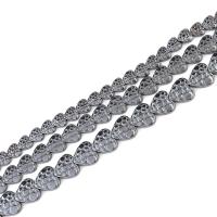 Magnetska hematita perle, Hematit, Srce, uglađen, možete DIY, crn, Prodano Per 38 cm Strand