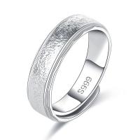 Žalvarinis Atidaryti Finger Ring, sidabro spalva padengtas, žmogui, sidabras, nikelio, švino ir kadmio nemokamai, 6mm, Pardavė PC