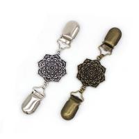 Sjaal gesp, Zinc Alloy, Bloem, plated, voor vrouw, meer kleuren voor de keuze, 120x35mm, 5pC's/Lot, Verkocht door Lot