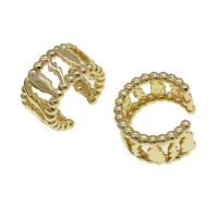 Pendientes Ear Cuff, metal, para mujer, dorado, 14x9x4mm, Vendido por Par