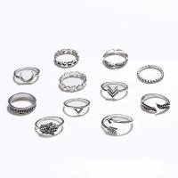 Sinc Alloy Ring Set, plátáilte, aon phíosa déag déag & jewelry faisin & do bhean, Díolta De réir Socraigh