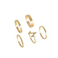 Zinc Alloy Ring Set plated 5 pieces & fashion jewelry & for woman Sold By Set