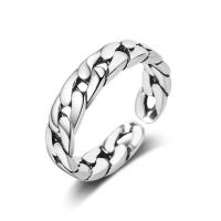 Mässing Cuff finger ring, silver pläterad, Unisex, silver, nickel, bly och kadmium gratis, 5mm, Säljs av PC