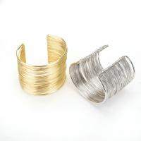 Zinc Alloy Cuff Bangle, forgyldt, flerlags & for kvinde, flere farver til valg, 55x65mm, 5pc'er/Lot, Solgt af Lot