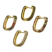 Orecchini cerchietti Hoop ottone, Micro spianare cubic zirconia & per la donna, nessuno, 20x17x4mm, Venduto da coppia