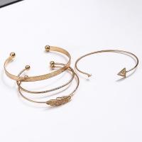 Zinc Alloy Manchet Bangle, plated, 4 stuks & mode sieraden & voor vrouw, gouden, Verkocht door Stel