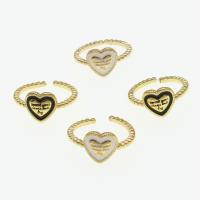 ottone Anelli Cuff, Cuore, Regolabile & per la donna & smalto, nessuno, 20x20x2mm, Venduto da PC