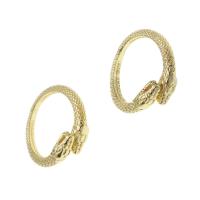 Messing Manchet Finger Ring, Slang, Verstelbare & voor vrouw, gouden, 23x23x3mm, Verkocht door PC