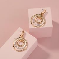 Zinc Alloy Drop Earrings gold color plated fashion jewelry & for woman golden Sold By Pair