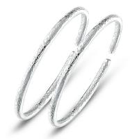 Messing Manchet Bangle, silver plated, Bohemien stijl & voor vrouw, zilver, nikkel, lood en cadmium vrij, 4mm, Verkocht door PC