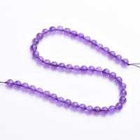 Natuurlijke Amethyst kralen, Amethist, Ronde, gepolijst, DIY, purper, Per verkocht 38 cm Strand