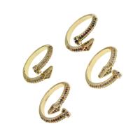 Brass Cuff Finger Ring Adjustable & micro pave cubic zirconia & for woman Sold By PC