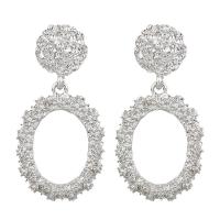 Zinc Alloy Drop Earrings plated fashion jewelry & for woman Sold By Pair