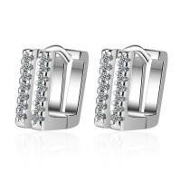 Messing Huggie Hoop Earring, micro pave zirconia & voor vrouw, meer kleuren voor de keuze, Verkocht door pair