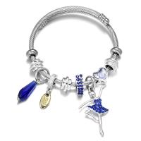 Nehrđajući čelik Europska pljuska Bangle, pozlaćen, Podesiva & za žene & s Rhinestone, više boja za izbor, Prodano By PC