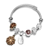 acciaio inox Europea Cuff Bangle, with vetro lavorato, placcato, Regolabile & per la donna & smalto & con strass, nessuno, Venduto da PC