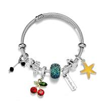 acciaio inox Europea Cuff Bangle, Ciliegia, placcato, Regolabile & per la donna & smalto & con strass, nessuno, Venduto da PC