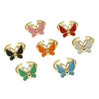 ottone Anelli Cuff, Farfalla, Regolabile & per la donna & smalto, nessuno, 14x16x3mm, Venduto da PC