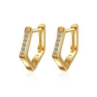 Orecchini cerchietti Hoop ottone, Micro spianare cubic zirconia & per la donna, nessuno, 15x11mm, Venduto da coppia