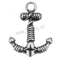 Rostfritt stål Smycken Hängen, ROSTFRITT STÅL, Anchor, nautiska mönster & svärta, 41x30x4mm, Hål:Ca 3.5mm, 10PC/Lot, Säljs av Lot