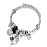 acciaio inox Europea Cuff Bangle, placcato, Regolabile & per la donna & con strass, nessuno, Venduto da PC