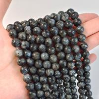 Natural Labradorite Beads Round DIY black Sold Per 38 cm Strand