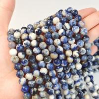 Sodaliet kralen, Ronde, DIY, blauw, Per verkocht 38 cm Strand