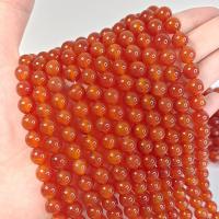 Naturlig röd agat pärlor, Red Agate, Rund, DIY & olika storlek för val, röd, Såld Per 38 cm Strand