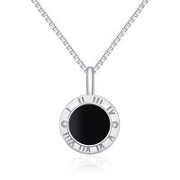 Kubieke Zirkoon Micro Pave Brass Ketting, Messing, met Epoxy Sticker & Cubic Zirconia, Ronde, plated, box ketting & voor vrouw, meer kleuren voor de keuze, nikkel, lood en cadmium vrij, 10x10mm, Verkocht door PC