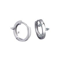 Mässing Huggie Öronring, Rund, micro bana cubic zirconia & för kvinna, fler färger för val, 15mm, Säljs av Par