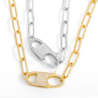 Cubic Zircon Micro Pave Brass Necklace plated micro pave cubic zirconia & for woman Length 45 cm Sold By PC