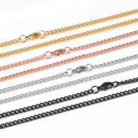 Rustfrit Stål Nekclace Chain, 304 rustfrit stål, forgyldt, twist oval kæde, flere farver til valg, Solgt af PC