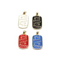 Brass Jewelry Pendants Square enamel Sold By PC