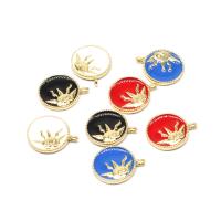 Brass Jewelry Pendants Round enamel Sold By PC