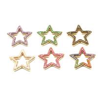 Cubic Zirconia Micro Pave Brass Pendant Star micro pave cubic zirconia Sold By PC