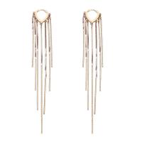 Fringe pendientes de la manera, aleación de zinc, 925 Tailandia plata de ley cierre de pendiente de palanca hacia atrás, chapado en color dorado, para mujer, dorado, 10x80mm, Vendido por Par