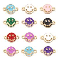 Conector de liga de zinco, enfrentam o sorriso, DIY & esmalte, Mais cores pare escolha, 17.50x11.50mm, 10PCs/Bag, vendido por Bag