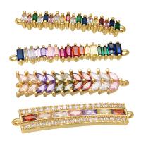 Cubic Zirconia Micro Pave Latão Connector, cobre, cromado de cor dourada, Vario tipos a sua escolha & micro pavimento em zircônia cúbica, 10PCs/Lot, vendido por Lot