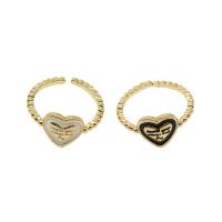 ottone Anelli Cuff, Cuore, Regolabile & per la donna & smalto, nessuno, 10x9x2mm, Venduto da PC