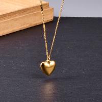 Stainless Steel Jewelry Necklace 316L Stainless Steel with 5cm extender chain Heart gold color plated for woman golden Length Approx 40 cm Sold By PC